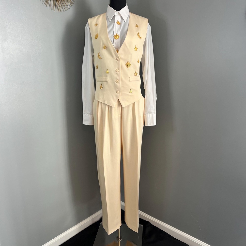 Unique Vintage 80s Celestial Chic 3 Piece Set Sun Moon Star Charms Womens M Prom